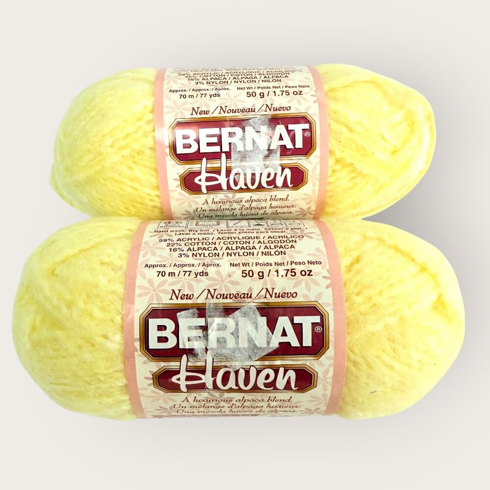Lot of 2 Bernat Haven Honeysuckle Yarn 50g 77 Yards Alpaca Blend Soft Fiber